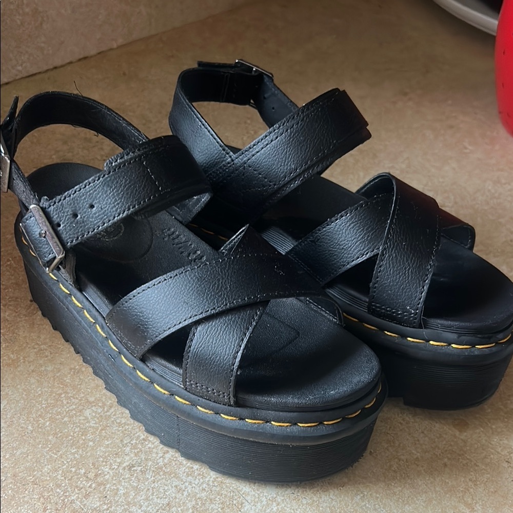Dr. Martens Black Chunky Platform Sandals